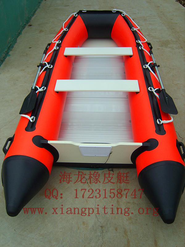 3米8鋁合金地板橡皮艇掛機艇動力艇